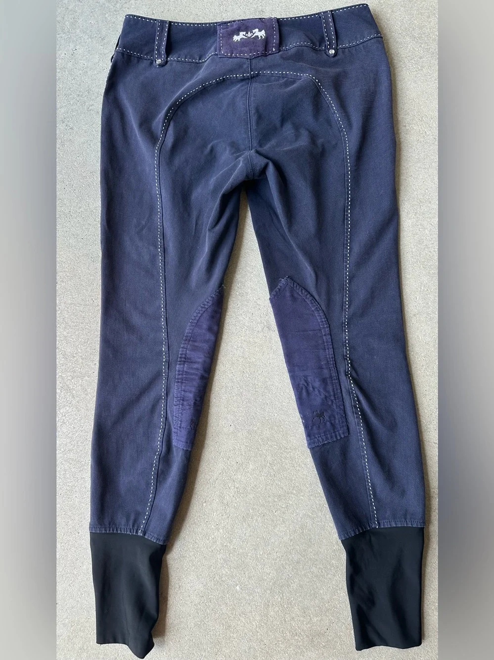 Navy Equestrian Breeches with Knee Patches by Equine Couture Horse Riding Pants